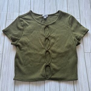 Garage Short Sleeve Green Top BNWT